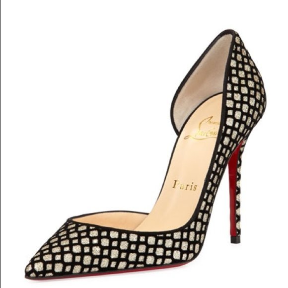 Christian Louboutin Shoes - Christian Louboutin Glitter Velvet Iriza Pumps